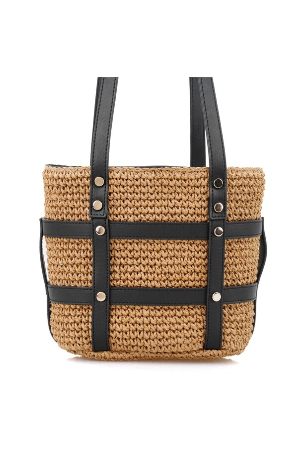 Kenyon Black Women's Straw Shoulder Bag - 4