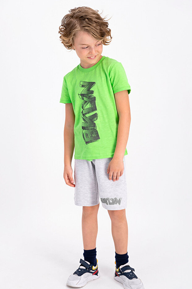 Lime zeleni bermuda set za mlade dečake - Rolypoly - 1