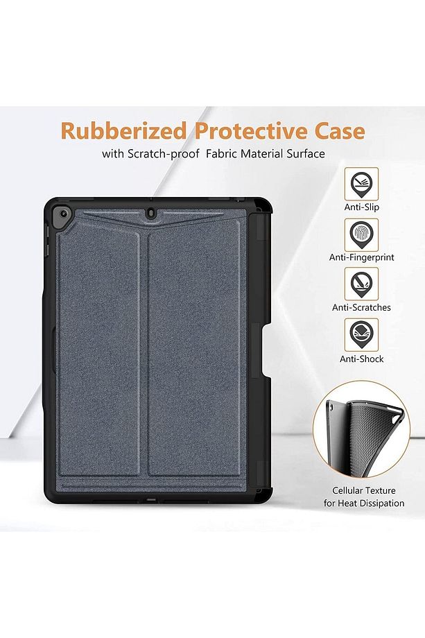 Ipad 10.2 2021 (9.NESİL) Uyumlu Keyboard Bluetooth Touchpad Kablosuz Klavyeli Kılıf - 4