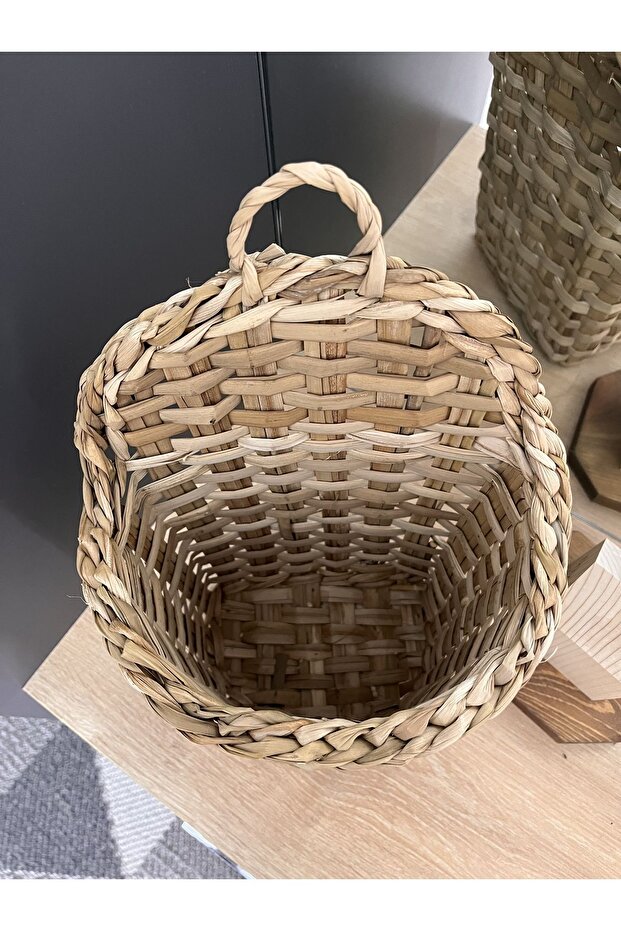 Doğal Bambu El Örmesi Sepet-askılık - 5