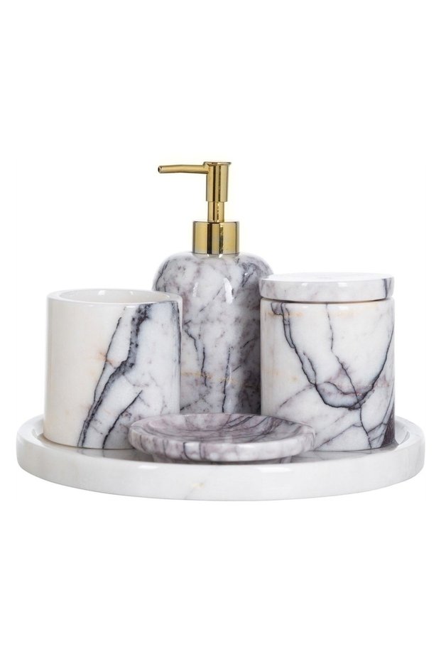 Decorative Marble 5 Piece Bathroom Set Set