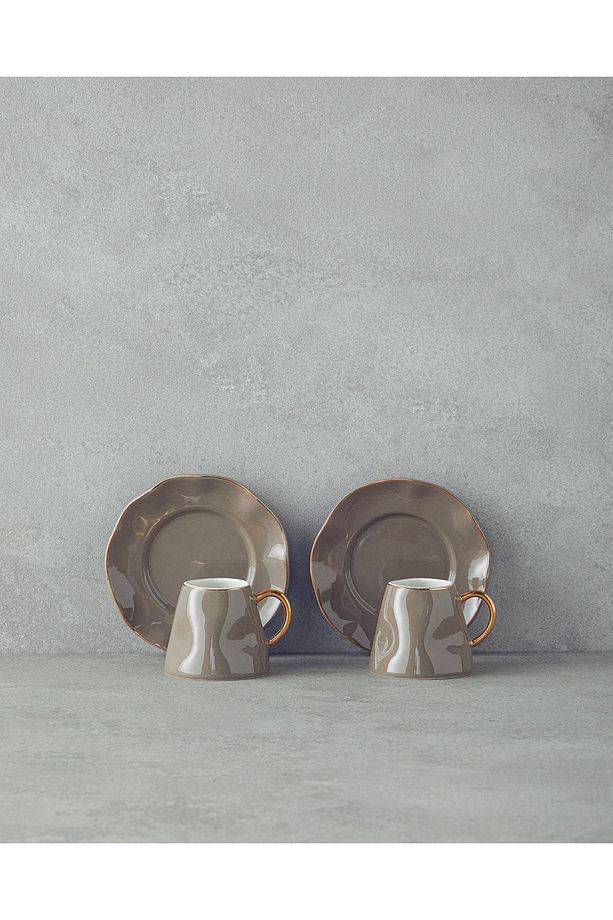 Felix New Bone China 4 Parça 2 Kişilik Kahve Fincan Takımı Vizon - 2