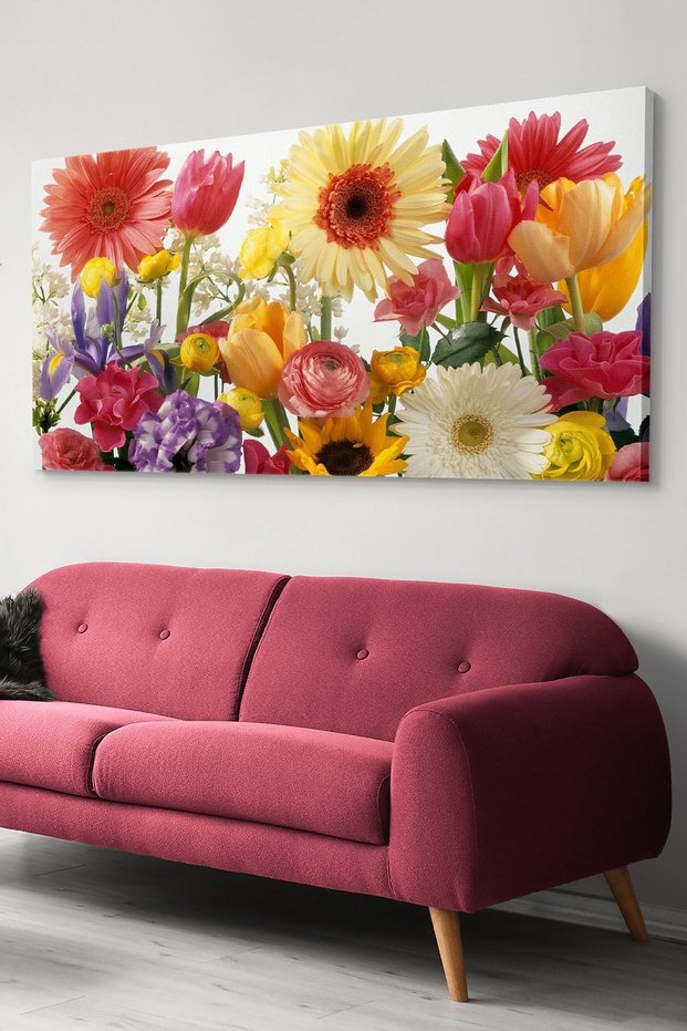 Colorful Flowers One Piece Canvas Canvas Painting