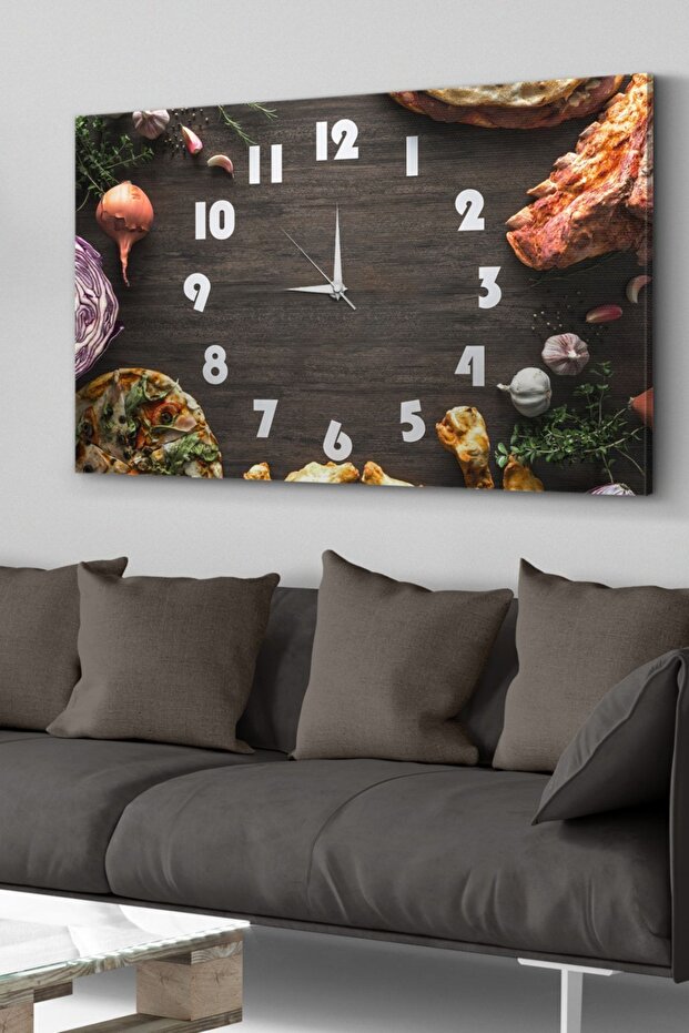 Mutfak Saatli Kanvas - Canvas Tablo - 1