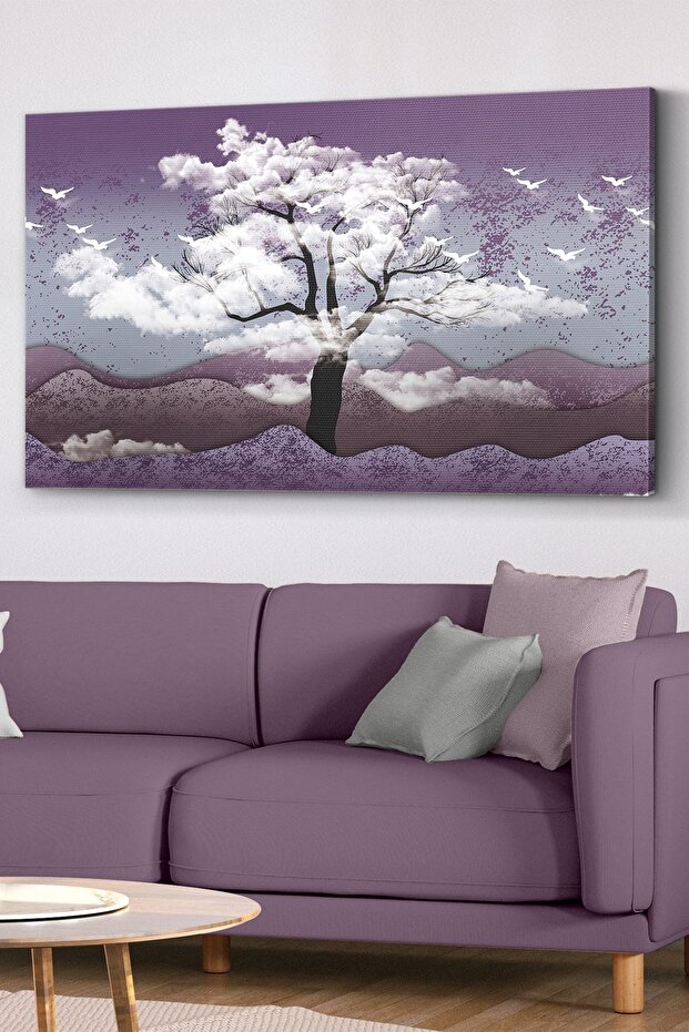 Mor Doğa Kanvas - Canvas Tablo - 1