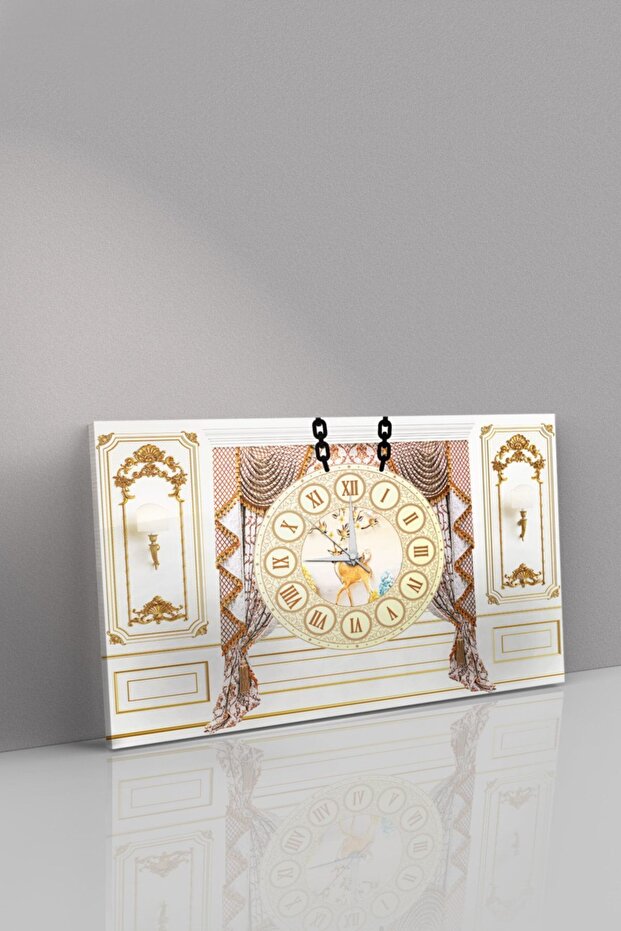 Geyik Saatli Kanvas - Canvas Tablo - 2