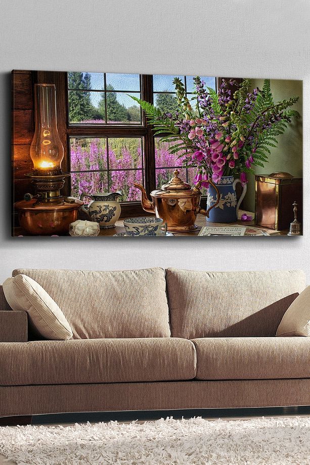 Çiçekler Tek Parça Kanvas Canvas Tablo - 2