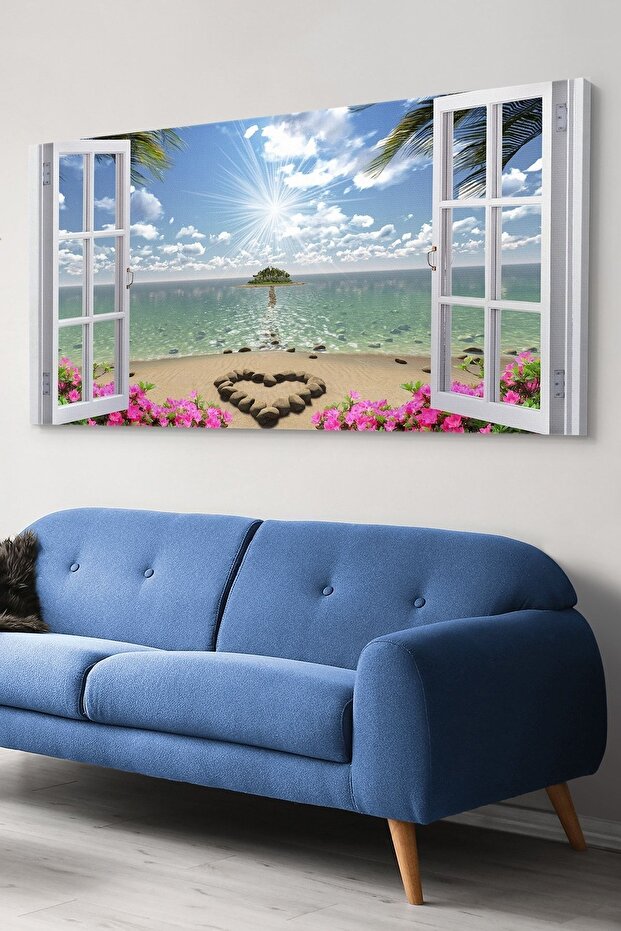 Window Opening to the Beach Canvas-Canvas Painting