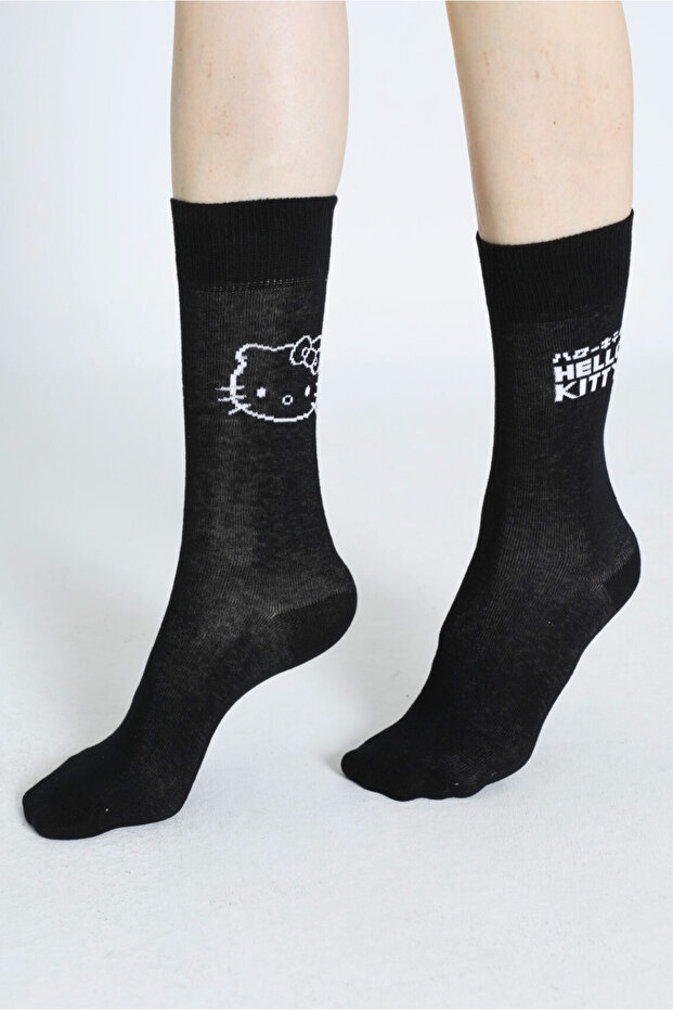 ROZ-87/3 Patterned Licensed Black Socks - 4