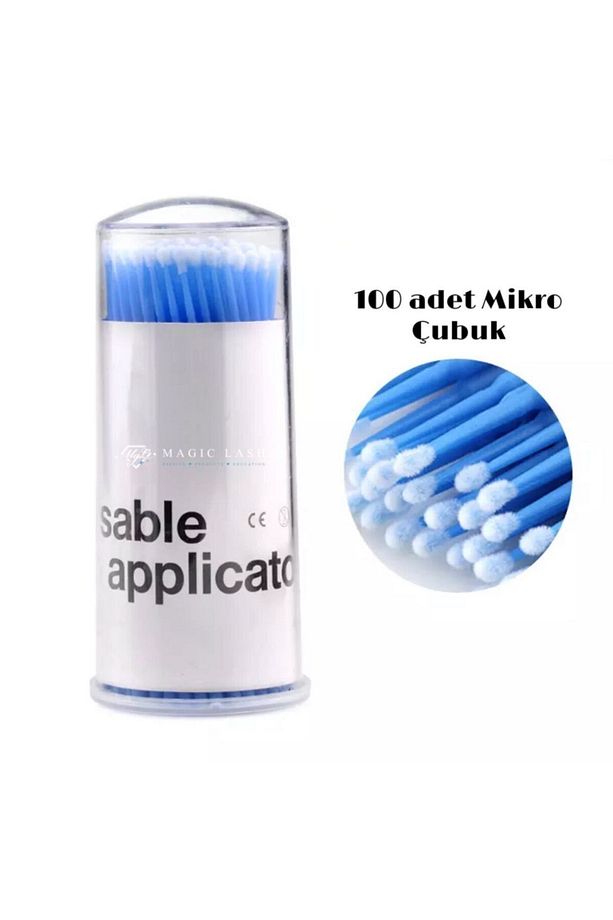 100 Lü Microbrush Ipek Kirpik Temizleme Fırçası - 3