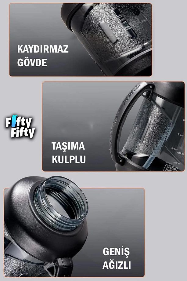 TKK 2000 ML Tek Kapak Çift Kullanım Pipetli/Rahat İçim Tritan Su Matarası-FFTKK1028-2000ML - 5