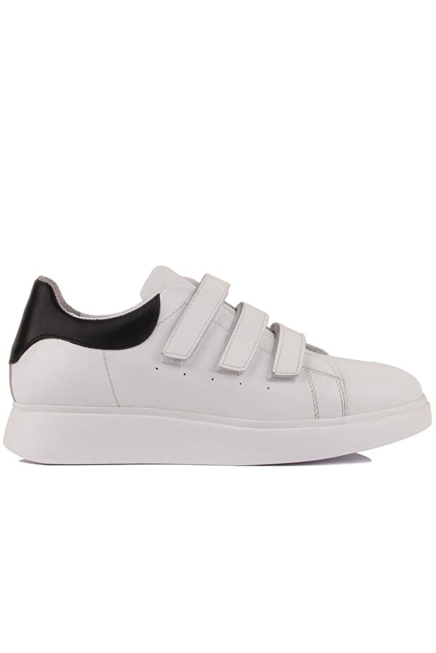 - White Leather Velcro Men's Casual Shoes 101-8024-H235-1