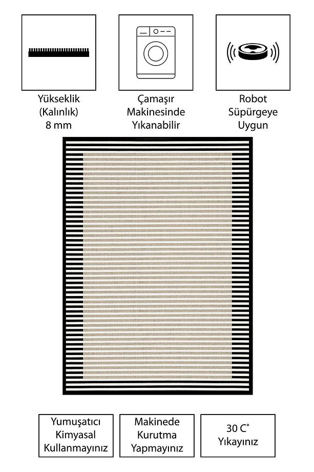 Modern Dijital Baskı Dört Mevsim Yıkanabilir Kaymaz Taban Salon Halısı Mutfak Halısı Yolluk YVH - 5
