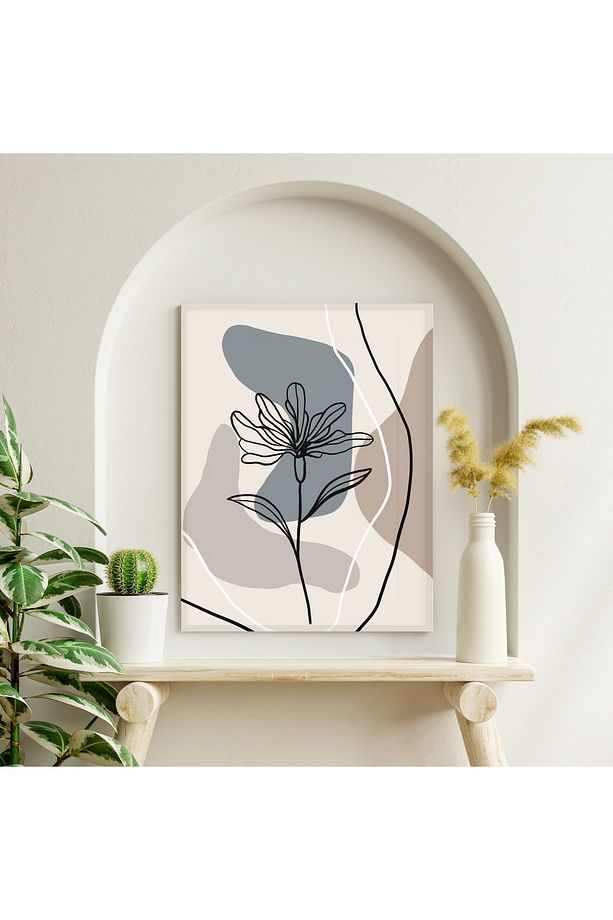 3'Lü Modern Bohem Soyut Minimalist Akrilik Kanvas Duvar Tablo - 3