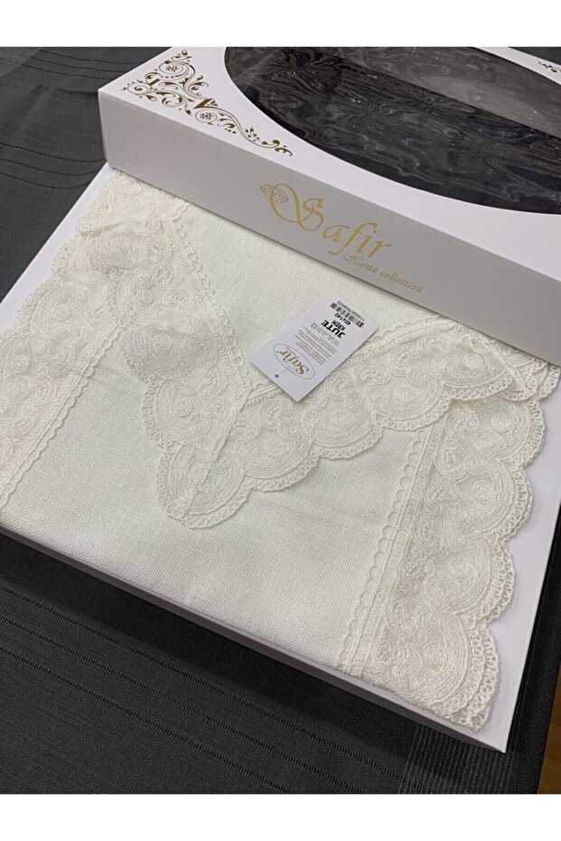 Jute Linen Runner Cream Color Glitter Fabric