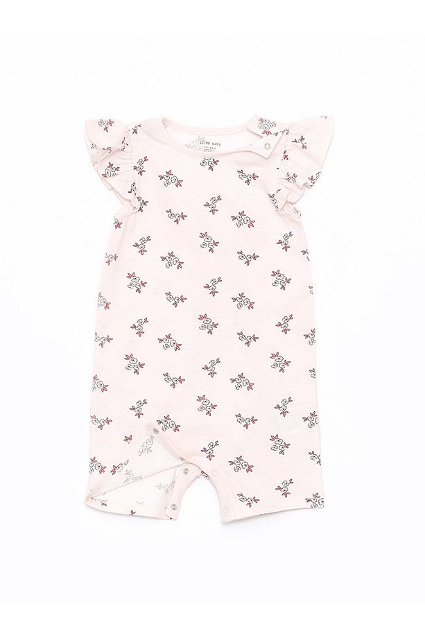 LCW baby Bisiklet Yaka Kız Bebek Tulum 2'li - 5