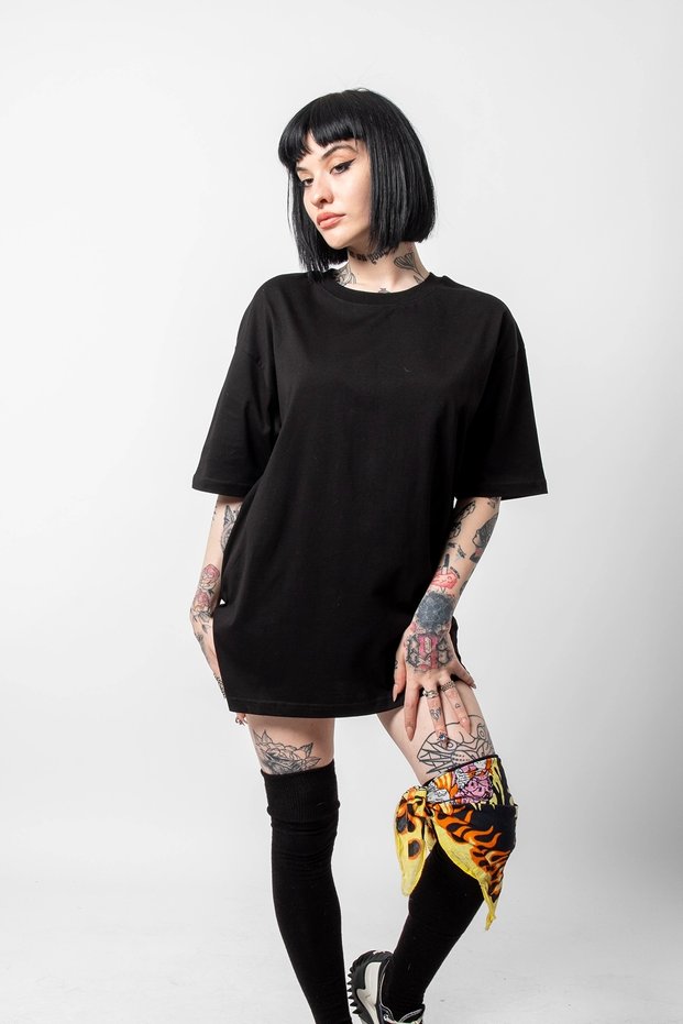 816 Design Black Basic Premium Oversize Tshirt