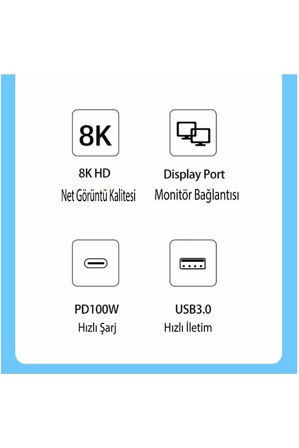Dp-01 Type-c To Displayport Multifunction 8k 60hz Çevirici Dönüştürücü Aktarıcı Adaptör - 5