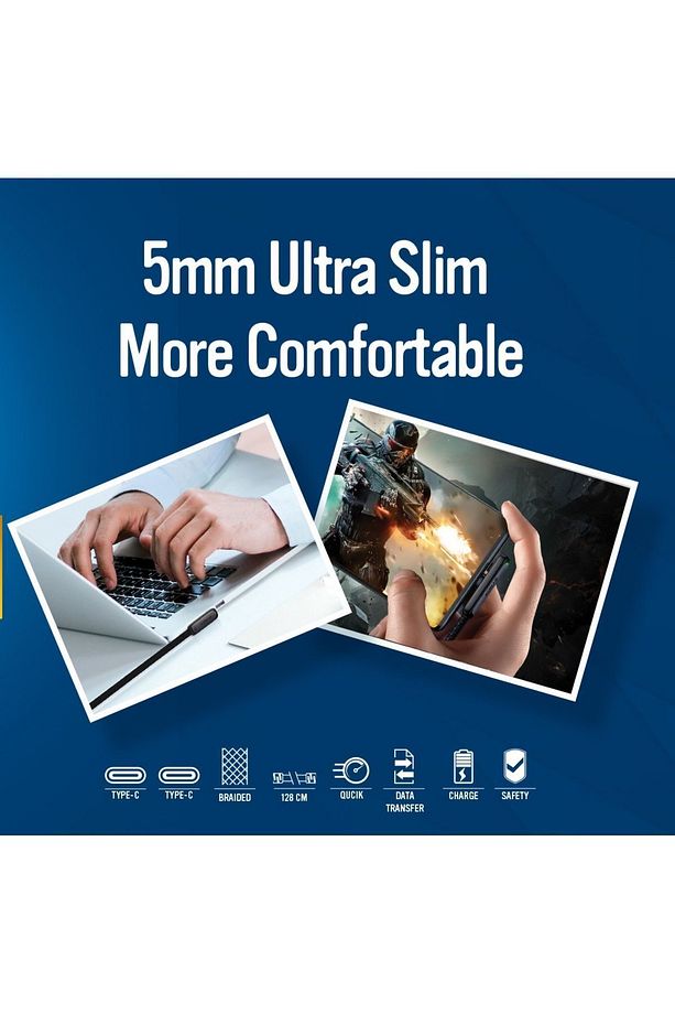 60W Type-C Şarj & Oyuncu & Data Kablosu Uyumlu - 2