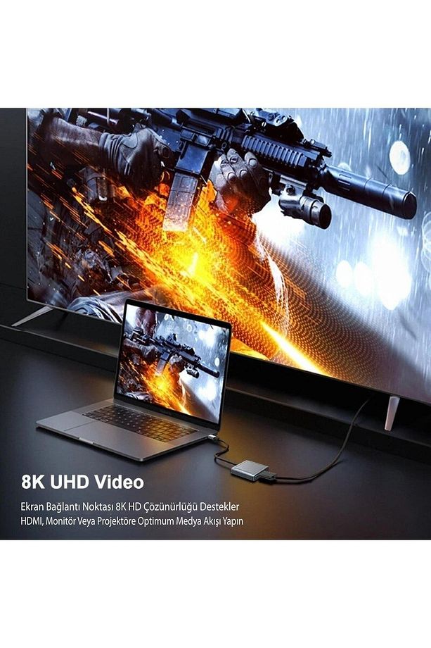 Dp-01 Type-c To Displayport Multifunction 8k 60hz Çevirici Dönüştürücü Aktarıcı Adaptör - 3