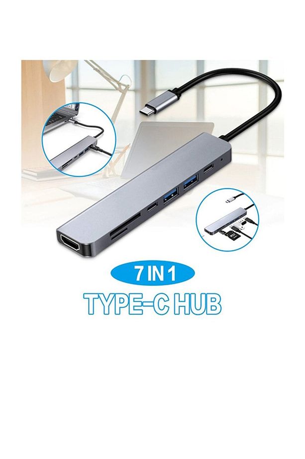 Cf08 Macbook Uyumlu Type-c To 4k 1080p Uhd Hdmı Type-c Pd Şarj 2 Usb3 Çevirici Hub Adaptör - 3