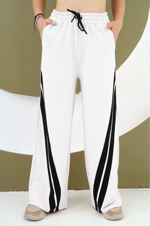 Children's Oversize Cotton Wide-Leg Sweatpants with Elastic Waist