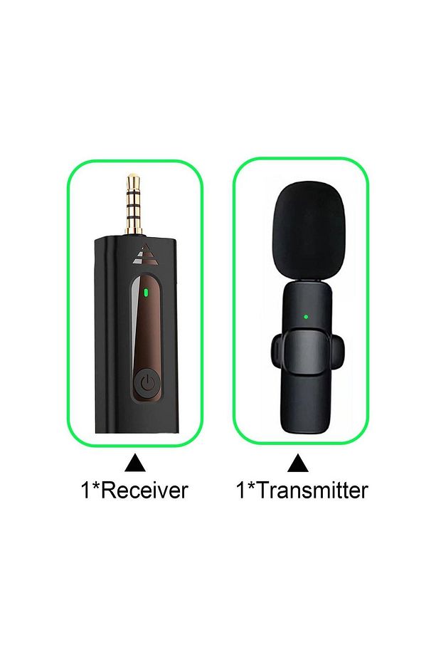 K35 Kablosuz Wireless Jaklı Tak Çalıştır Android Telefon Araç Uyumlu Çiftli Yaka Mikrofonu - 3