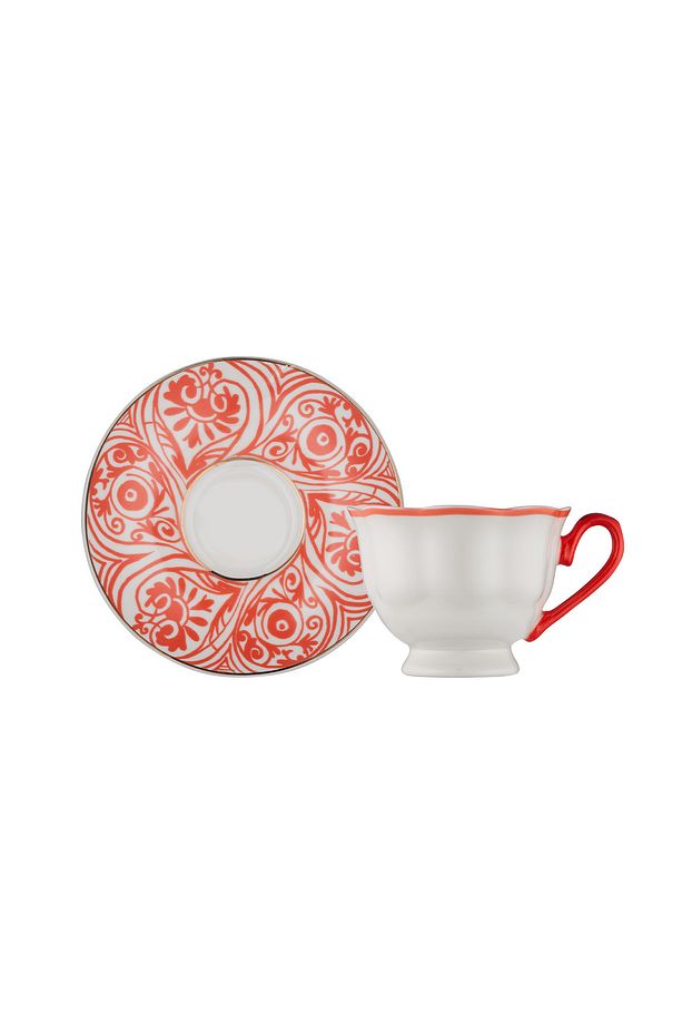 Aurora 2 Kişilik New Bone Kahve Fincan Takımı 90 ml Pembe - 6