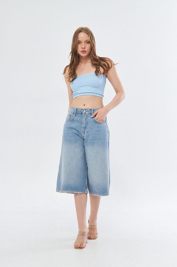 TREND Süper Baggy  Midi Boy Denim Şort - 2