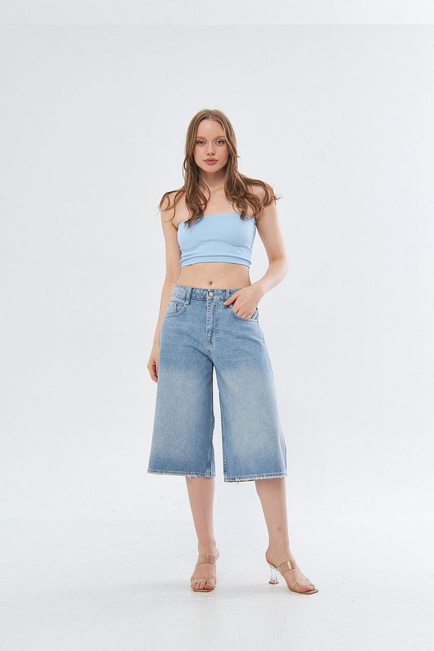 TREND Süper Baggy  Midi Boy Denim Şort - 4