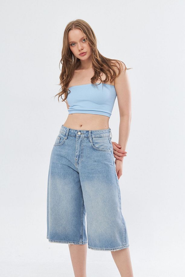 TREND Süper Baggy  Midi Boy Denim Şort - 3