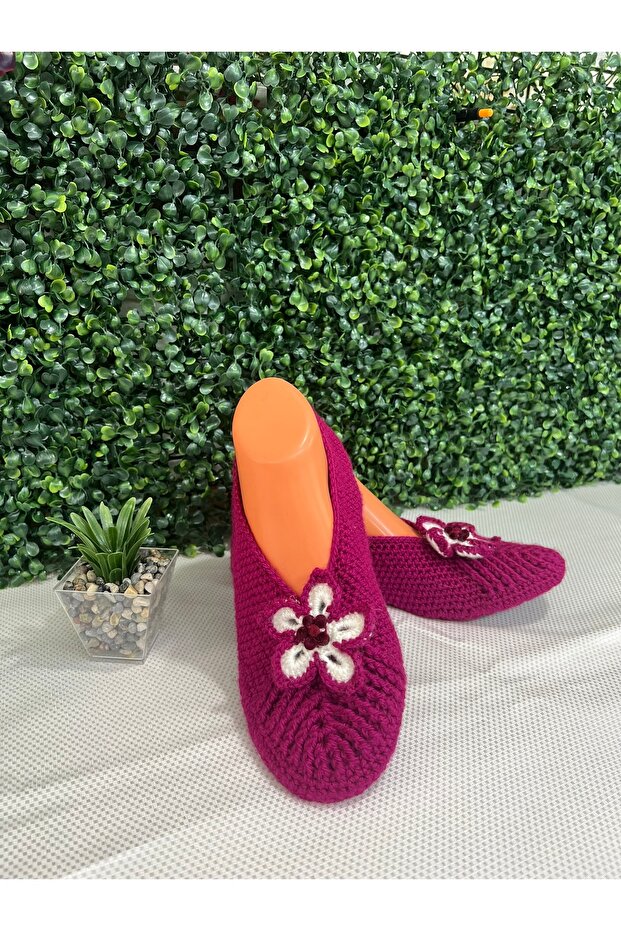 Keçe Tabanlı El Örmesi Patik - 1