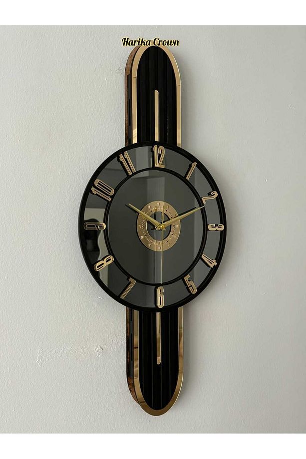 Modern Tasarımlı Ahşap ve Aynalı Duvar Saati - Evinize Estetik Dokunuş (66 cm) - 2