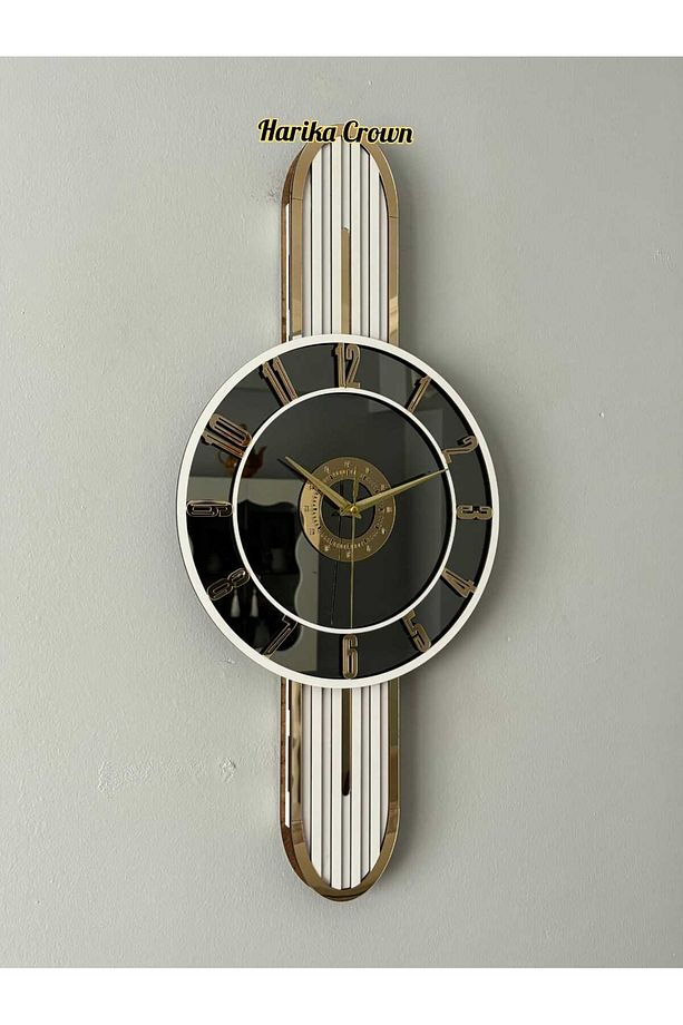 Modern Tasarımlı Ahşap ve Aynalı Duvar Saati - Evinize Estetik Dokunuş (66 cm) - 3