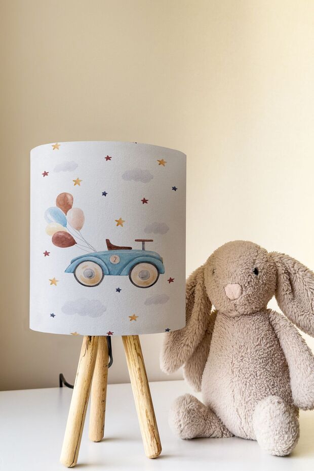Cute Car and Balloon Patterned Children's Room Lampshade Table Lamp Tlab-304