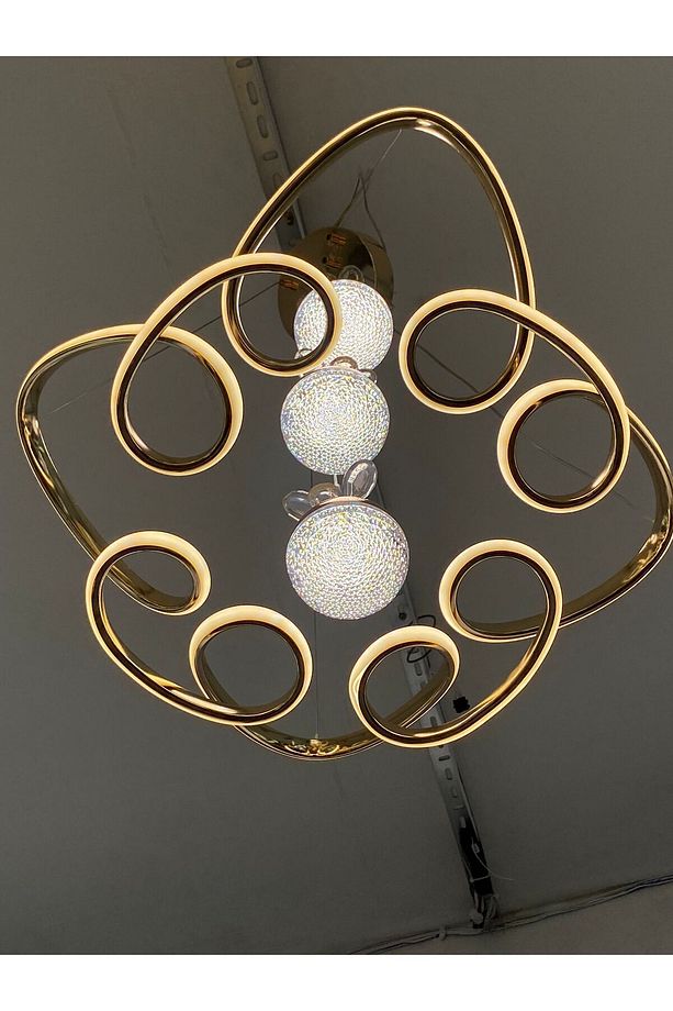 Modern Ledli Sarkıt 4 Toplu Lotus Avize - 1
