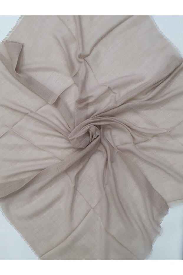 Women's Beige Cotton Flared Scarf 100 x 100 cm