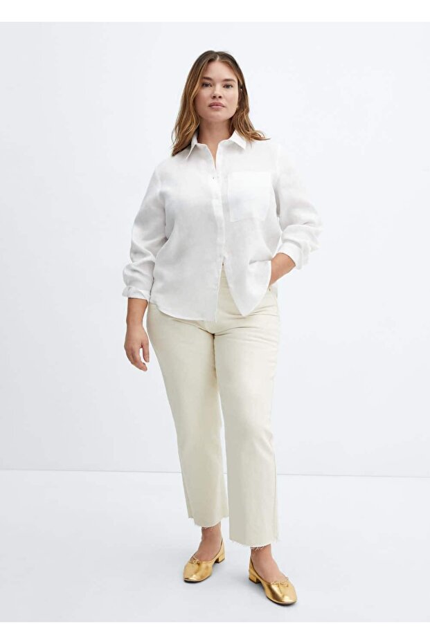 %100 keten gömlek - 5