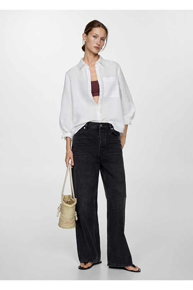 %100 keten gömlek - 1