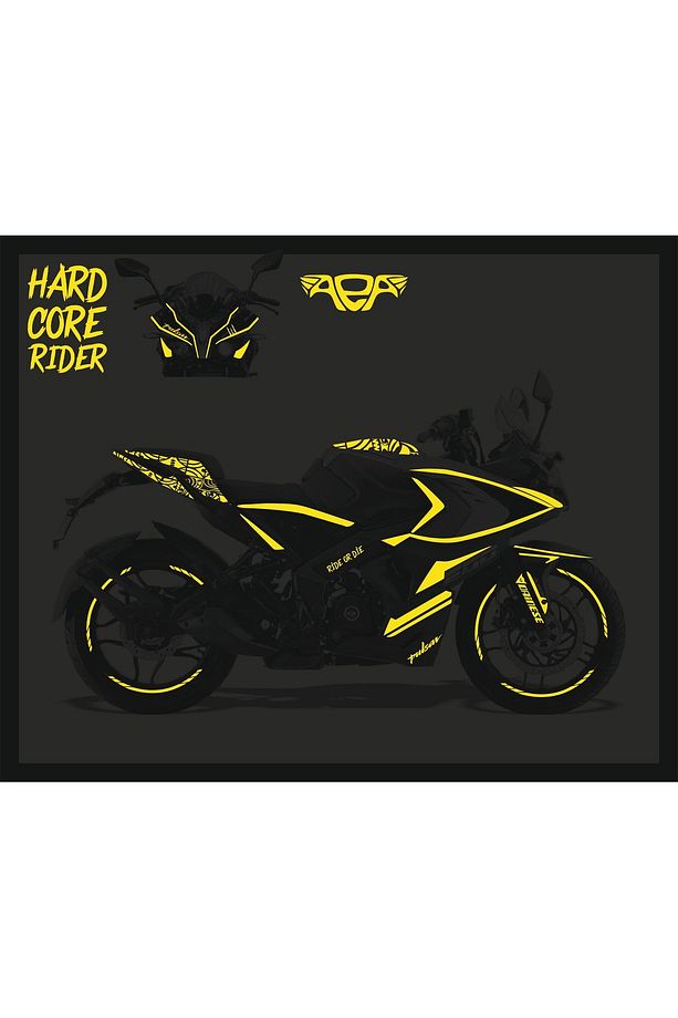 Rs200 Sticker Seti full Set Sticker Reflektörlü REFLEKTİF SARI - 1