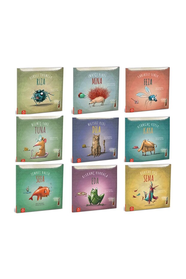 Öfkeli Örümcek Rıza - Inatçı Kirpi Mina - Sabırsız Sinek Feza... Tülin Kozikoğlu 9 Kitap Set