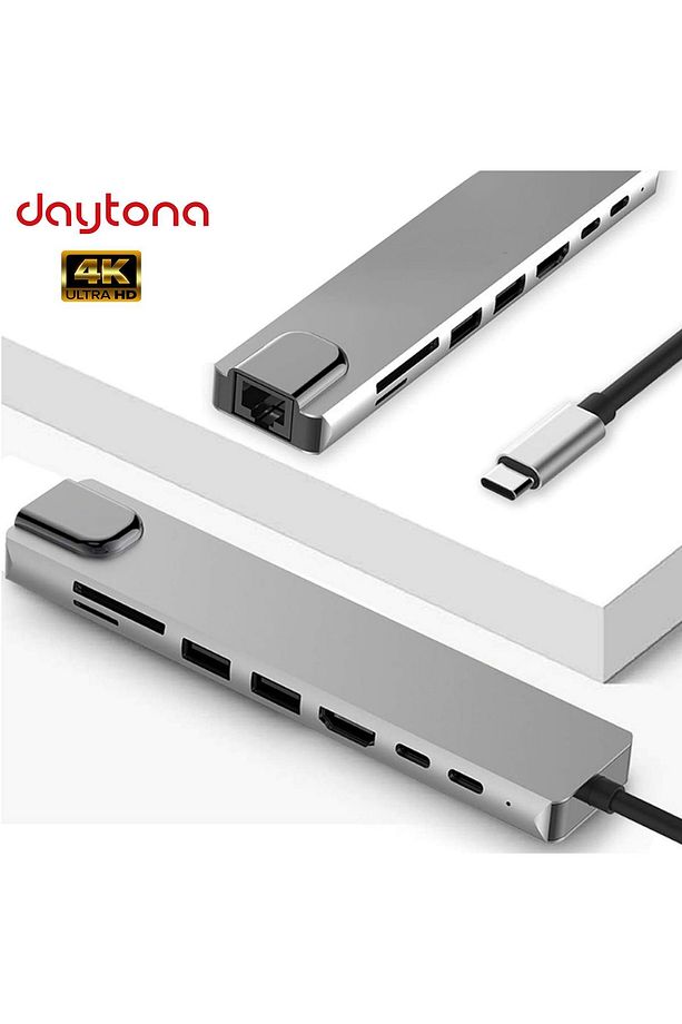 Cf04 Macbook Uyumlu Type-c™ To 4k Hdmı Usb 3.0 Ethernet 8ın1 Çevirici Hub Adaptör - 7