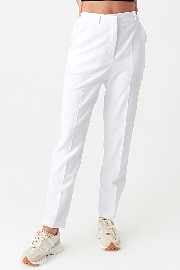 Kadın Beyaz Cigarette Pantolon - 4
