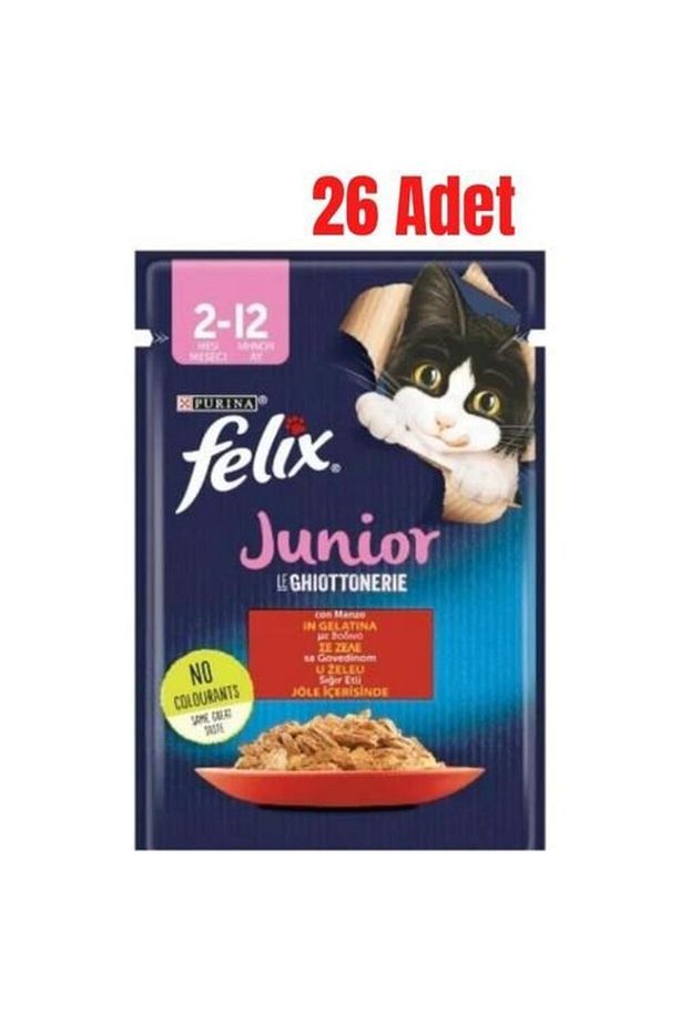 Felix Sığır Etli Yavru Kedi Yaş Maması 85 gr - 26 Adet - 2