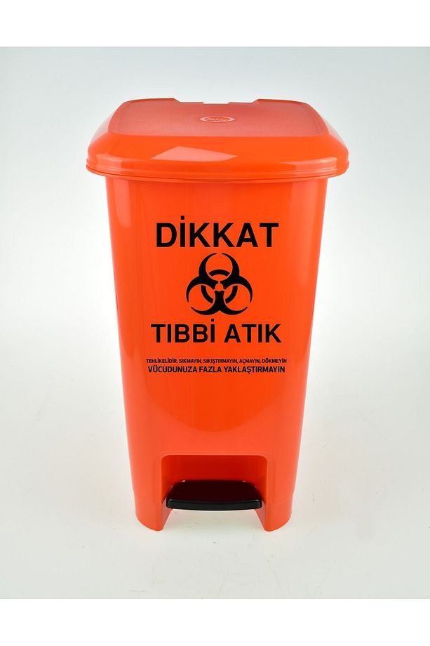 Tıbbi Atık Kovası 25 Litre Pedallı Tıbbi Atık Kutusu Slim Pedallı Çöp Kovası Atık Kutusu - 1