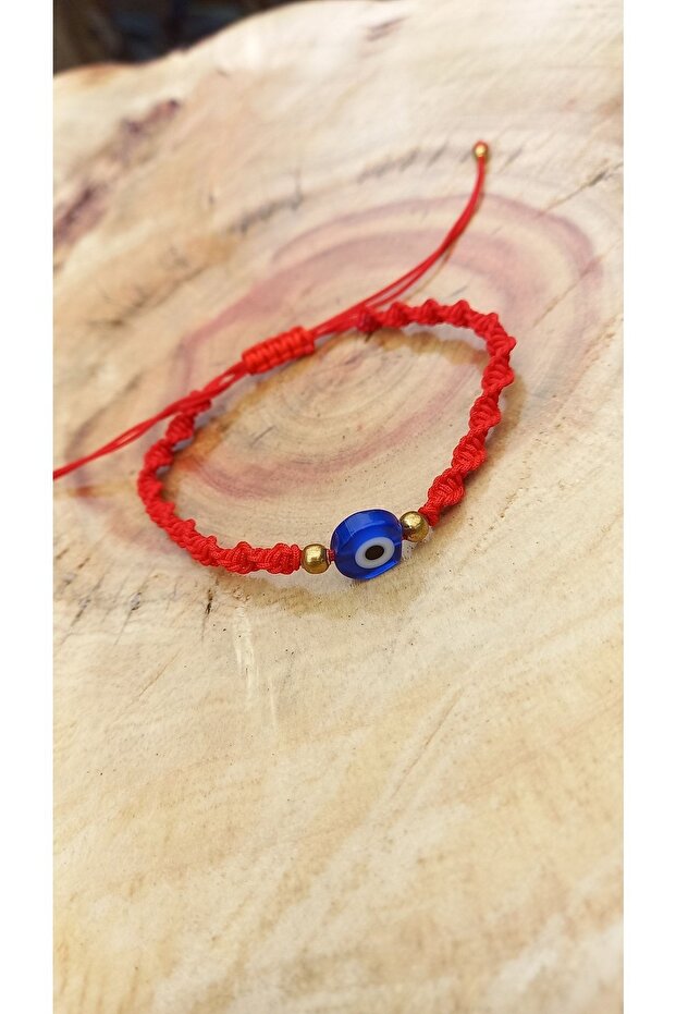 Macrame Woven Bracelet with Evil Eye Beads