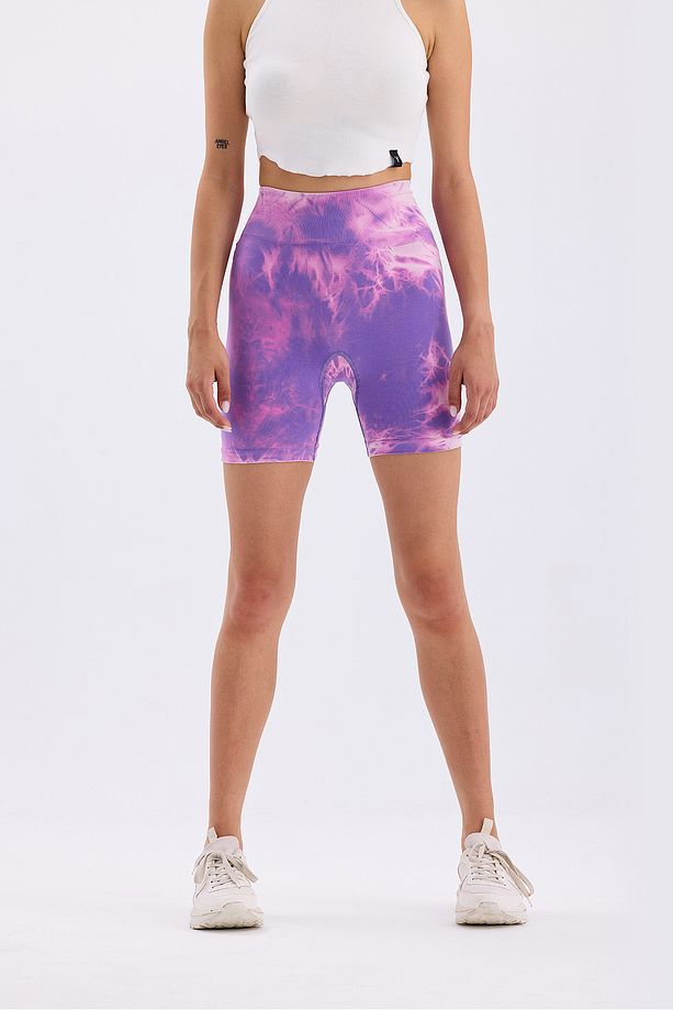 KADIN Dikişsiz Toparlayıcı Batik Şort / Push-Up Spor Şort - 1