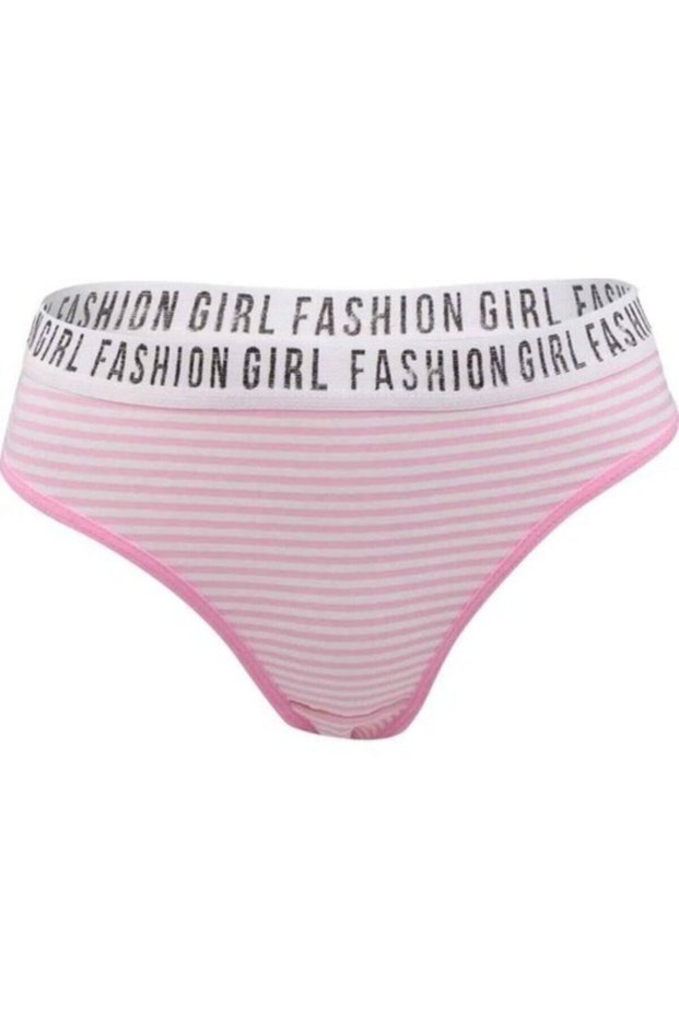 Pink Striped Fashion Girl Women's Slip Panties