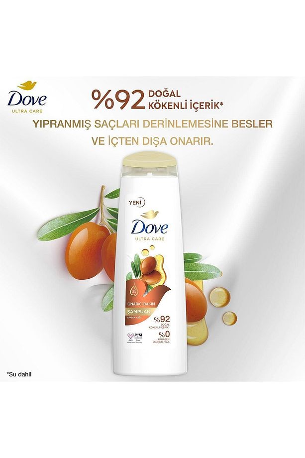 Saç Bakım Şampuanı Argan Yağı 400 ml + Köpük Duş Jeli Argan Yağı 200 ml + Duş Lifi - 4