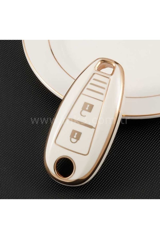 Luxury Suzuki Vitara Sx4 Swift Ignis Baleno 2 Button Waterless Nano Key Case White Gold Color